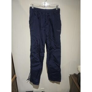 Vtg 90s Reebok Nylon Track Navy Blue Jogging Pants Ankle Zip Men Large Lined